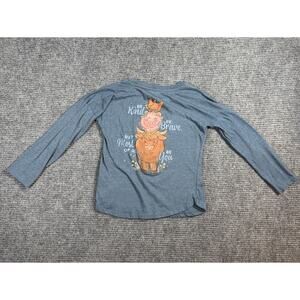 Lincoln Outfitters Girls Large 14/16 Long Sleeve Shirt Farm Animal Inspirational